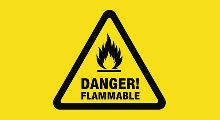 Obraz premium Vector illustration of danger flammable warning sign with fire symbol