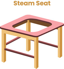  Steam Seat Vector Illustration