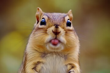 Shocked Chipmunk with Stuffed Cheeks on Color