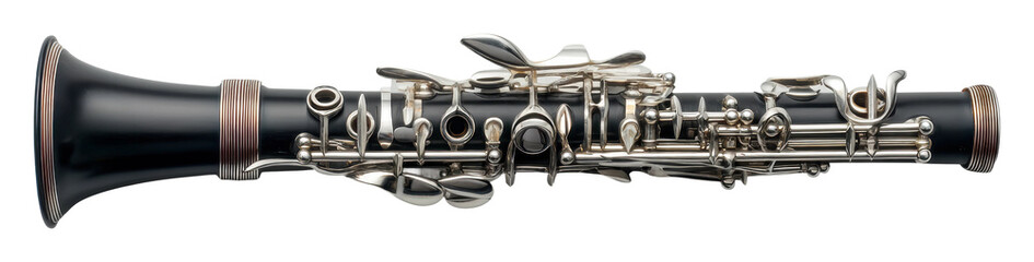 Obraz premium Musical performance with clarinet concert hall isolated on transparent background, png