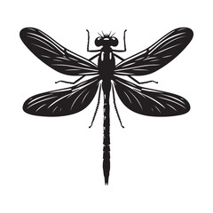Elegant dragonfly silhouette for nature and insect themed designs