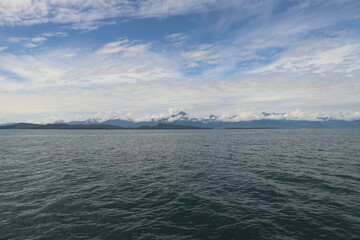 The coast line of Canada seen seen from sea