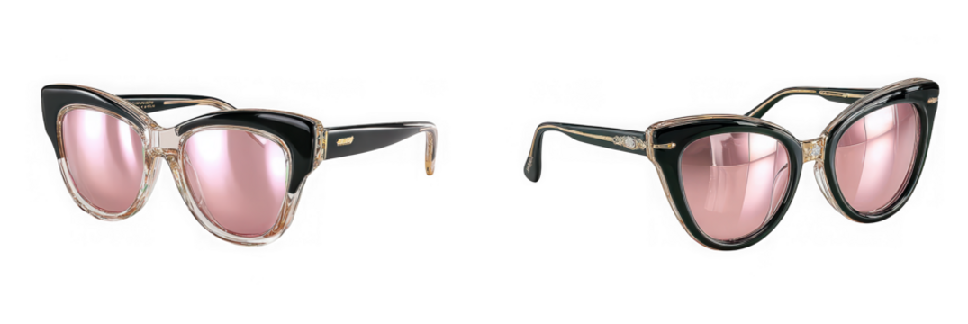 Stylish cat eye sunglasses with pink lenses, a fashionable accessory for sun protection and a trendy retro look isolated on transparent background - Powered by Adobe