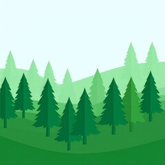 Fototapeta premium Forest landscape illustration (2)