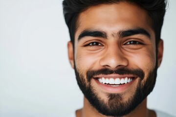 Fototapeta premium Confident Indian Man Smiling for Dental Ad