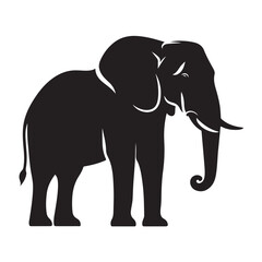 Silhouette of a majestic elephant standing proudly