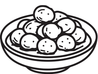 Minimal Swedish cuisine meatballs icon in elegant vector