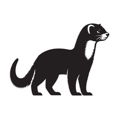 Playful ferret silhouette in motion ideal for pet themed designs