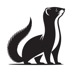 Sleek silhouette of a playful ferret in motion perfect for animal themed designs