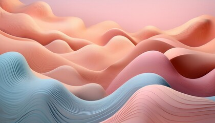 abstract pastel landscape with smooth organic shapes