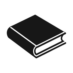 Minimalist Textbook Silhouette Vector – Isolated Black Education Book Icon on White Background