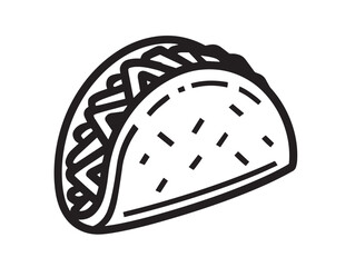 Delicious tacos al pastor icon in outlined vector art