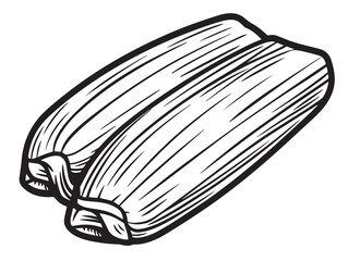 Clean tamales vector icon with elegant line art