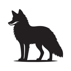 Elegant fox silhouette for wildlife and nature designs