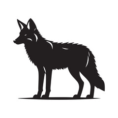 Elegant fox silhouette in profile a striking wildlife illustration silhouette