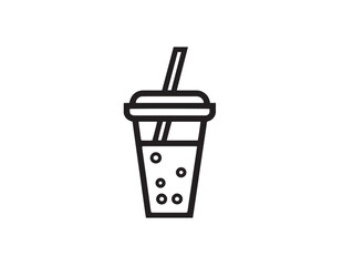 Thai iced tea drink icon in clean vector format