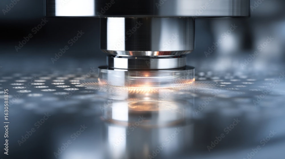 Aufkleber a closeup of the highprecision optics employed in femtolithography capturing the quality of the lens