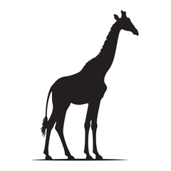 Elegant giraffe silhouette design showcasing its iconic long neck and graceful form