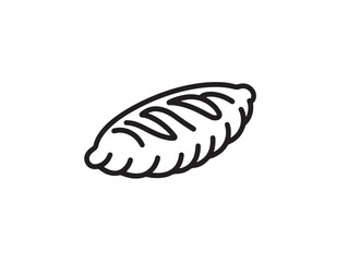 Flat outline of Turkish pide in modern vector