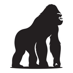 Powerful gorilla in a bold silhouette design