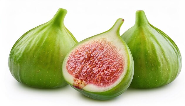 Green Fig Isolated on White Background &ndash; Full Depth of Field