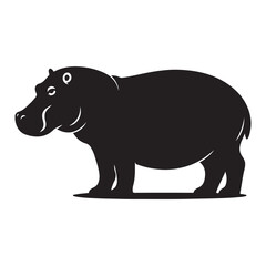 Majestic hippopotamus silhouette design for wildlife and nature themes