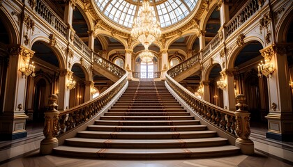 Obraz premium Grand staircase in ornate palace