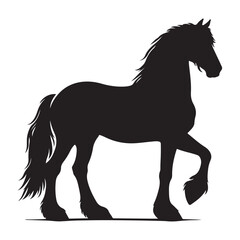 Elegant horse silhouette in profile graceful animal outline for design projects