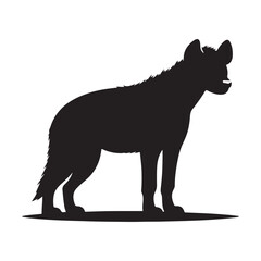 Striking silhouette of a hyena in profile showcasing its distinctive features