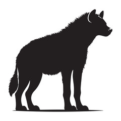 African hyena silhouette in a dynamic pose wild animal vector design