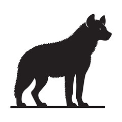 Striking silhouette of a hyena captured in a powerful stance representing wild africa
