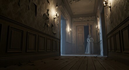 ghost in a terror scene