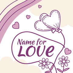 heart name for love vector design