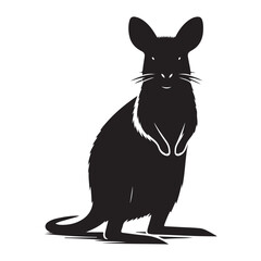 Jumping kangaroo rat silhouette in motion