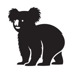 Charming koala silhouette illustration for wildlife and australian themed designs