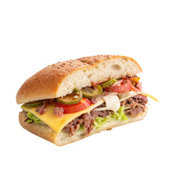 Chopped cheese isolated on transparent background  
