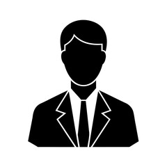 Formal Business Man Silhouette Icon with Subtle Circular Frame