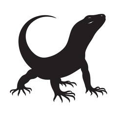 Detailed silhouette of a lizard in profile ideal for wildlife and reptile designs silhouette
