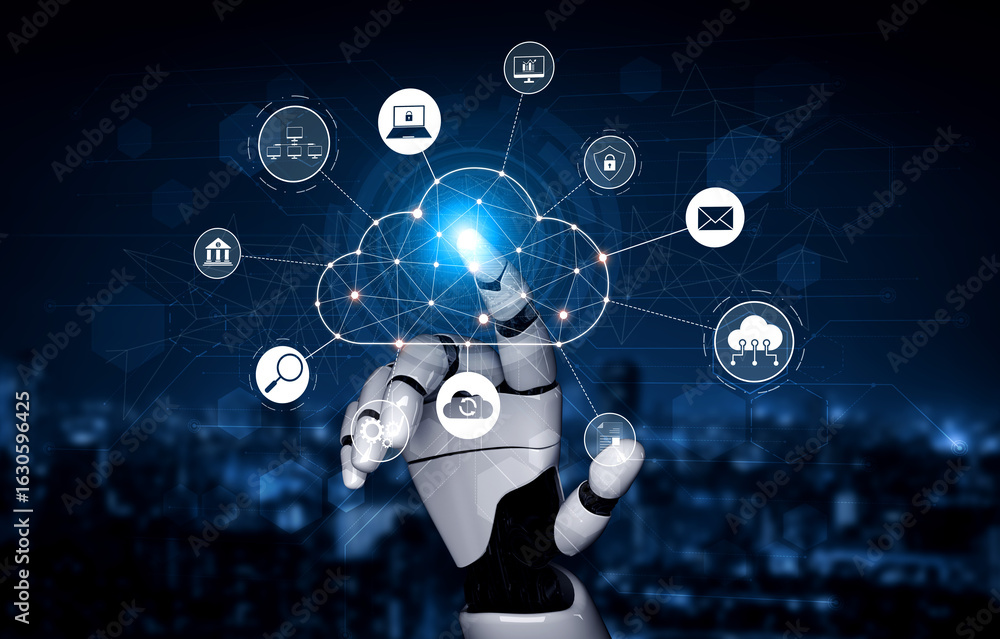 Poster ai enhances cloud computing by optimizing service, cloud, and network integration for efficient digi