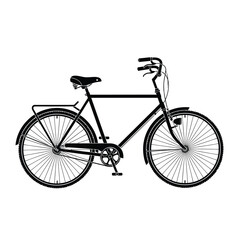 Vector art of classic bicycle isolated on white background