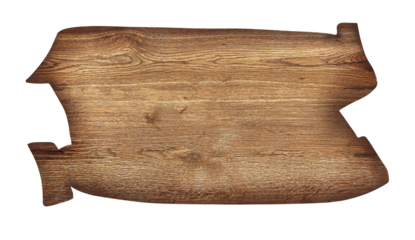 Wooden sign showing a transparent background with copy space