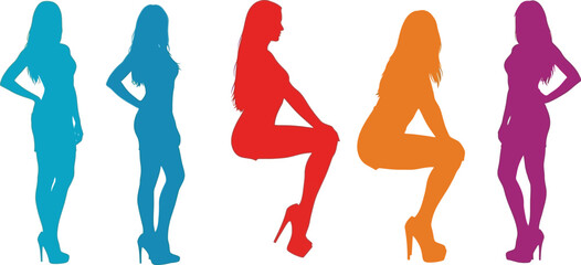 Silhouette man leaning on pink heart shape against white background