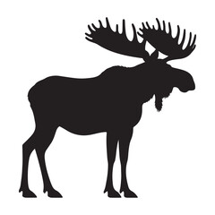 Majestic moose silhouette in a natural landscape setting