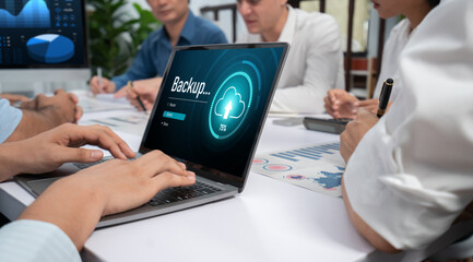 Backup Storage Data Internet Technology Business concept. Database storage cloud technology file...
