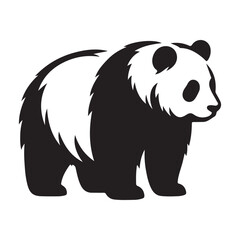 Fototapeta premium Charming panda bear silhouette design for wildlife and nature themes