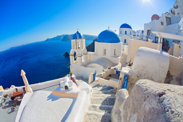 Panoramic view of Santorini Island, Cyclades Islands, Greece