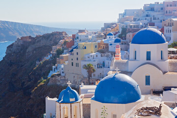Panoramic view of the island of Santorini, Cyclades, Greece