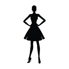 Elegant Fashion Model Silhouette In Stylish Pose