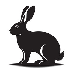 Simple and elegant rabbit silhouette for various design projects