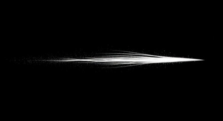 A bright white streak of light on a solid black background